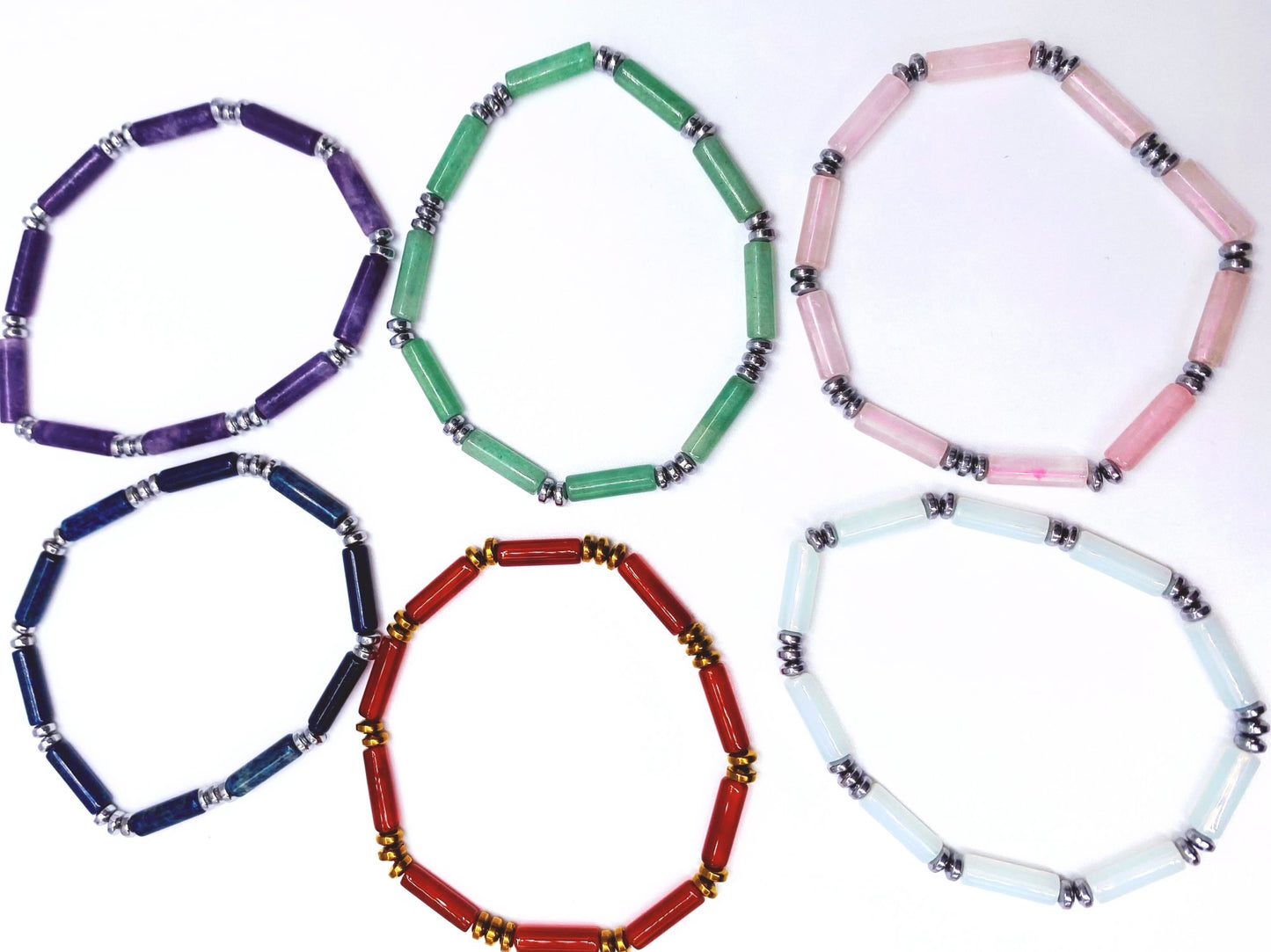 Gemstone Tube Bracelet (Choose Your Gemstone)