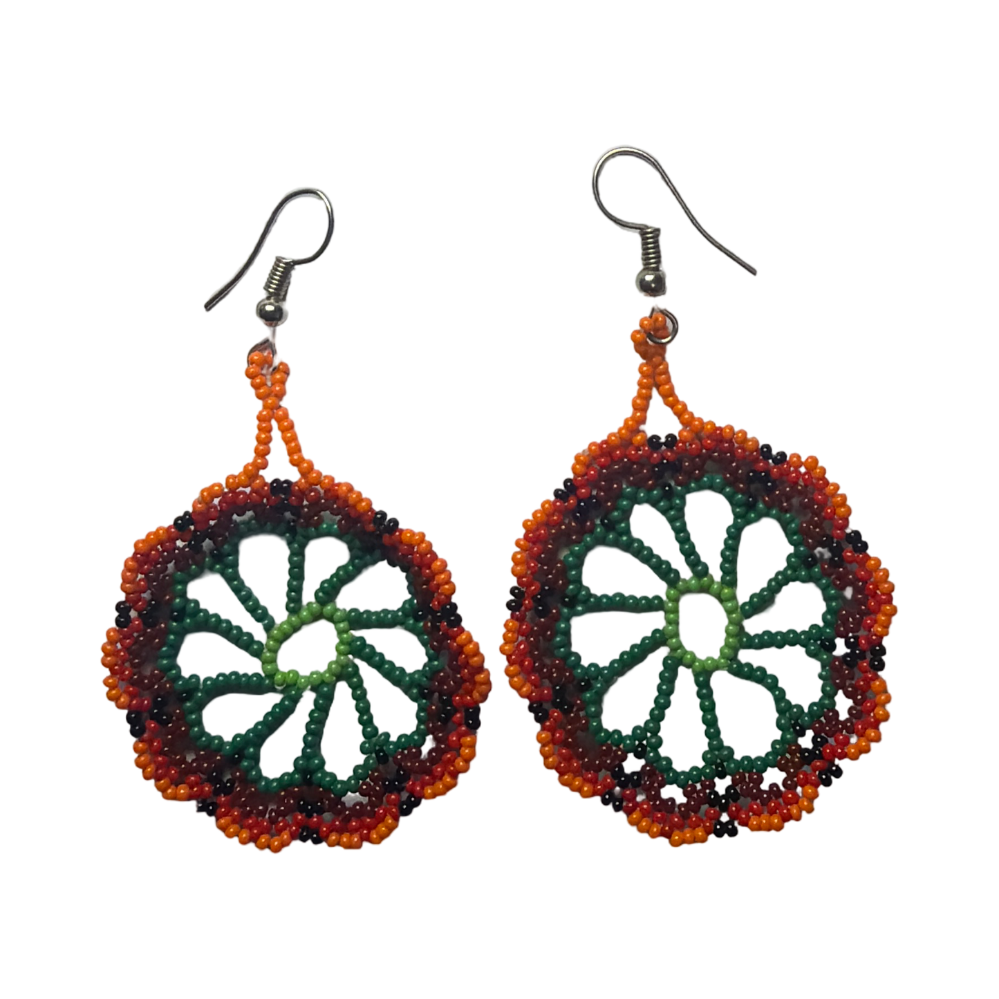 Handcrafted Huichol Peyote Earrings – Sacred Vision Design