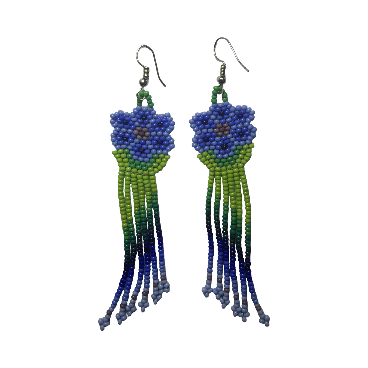 Handcrafted Huichol Peyote Flower Earrings – Flowing Vision Desi