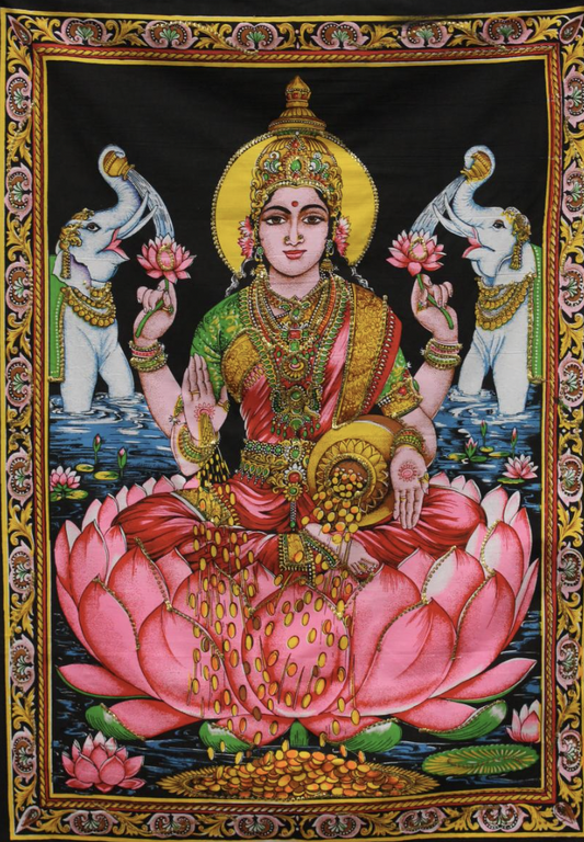 Lakshmi Gold Wall Hanging  Tapestry