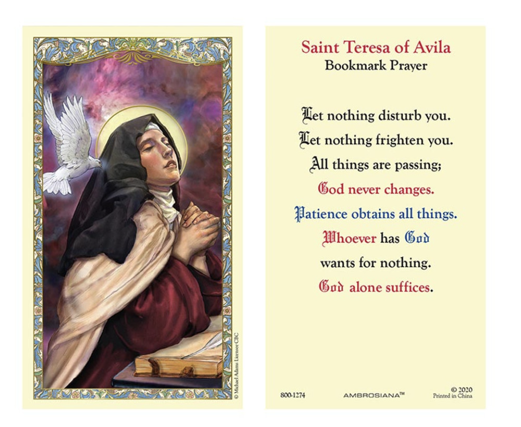 Saint Teresa of Avila Laminated Holy Card