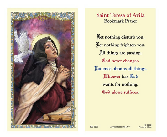 Saint Teresa of Avila Laminated Holy Card