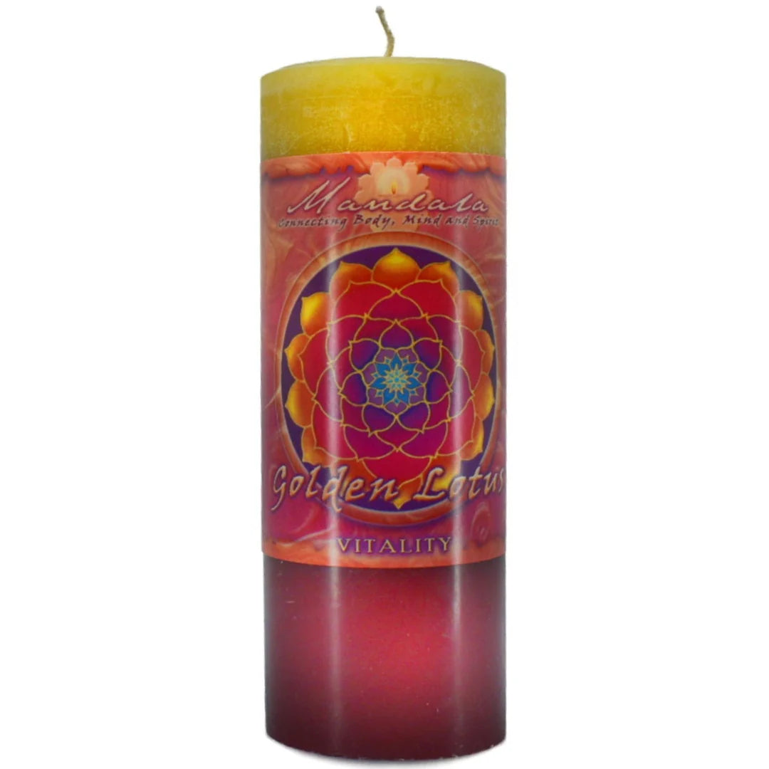 Mandala Candle: Golden Lotus "Vitality"