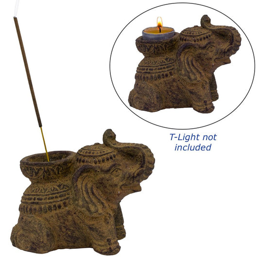 Volcanic Stone Elephant Candle Holder