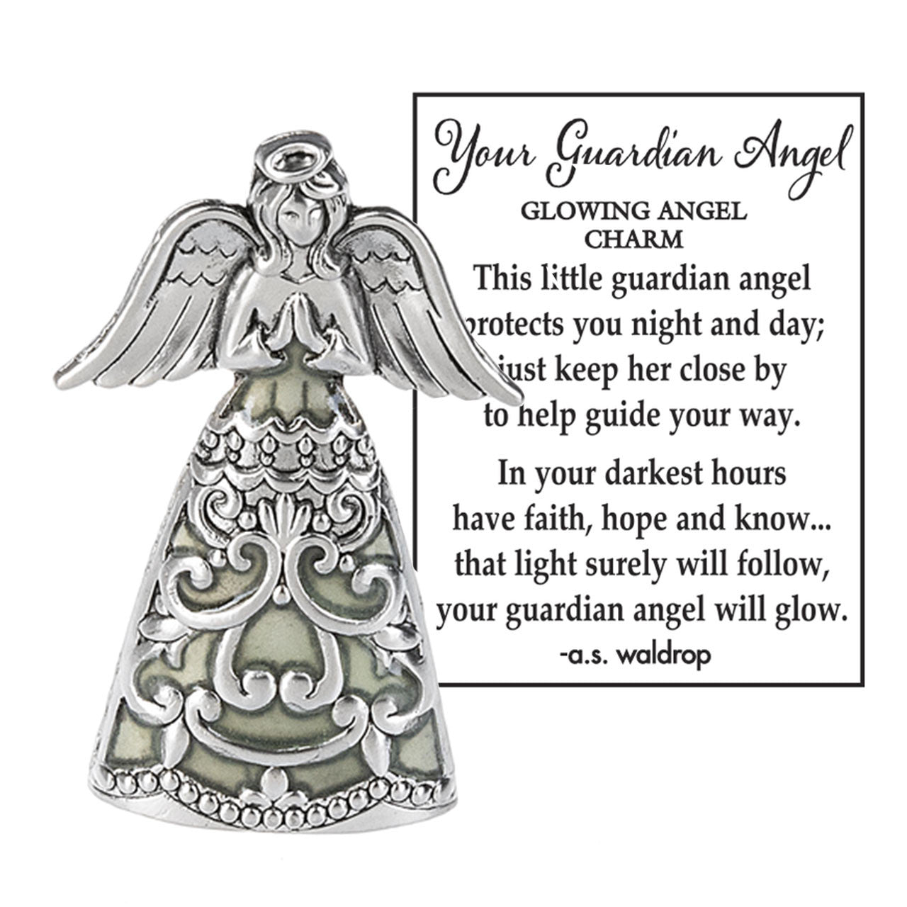 Glowing "Your Guardian Angel" Charm