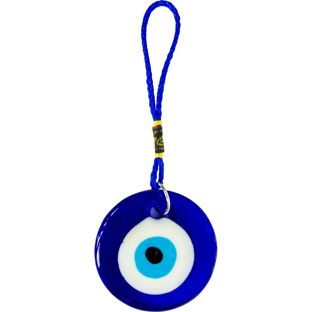 Glass Evil Eye Talisman 2.25in Round Blue (Each)