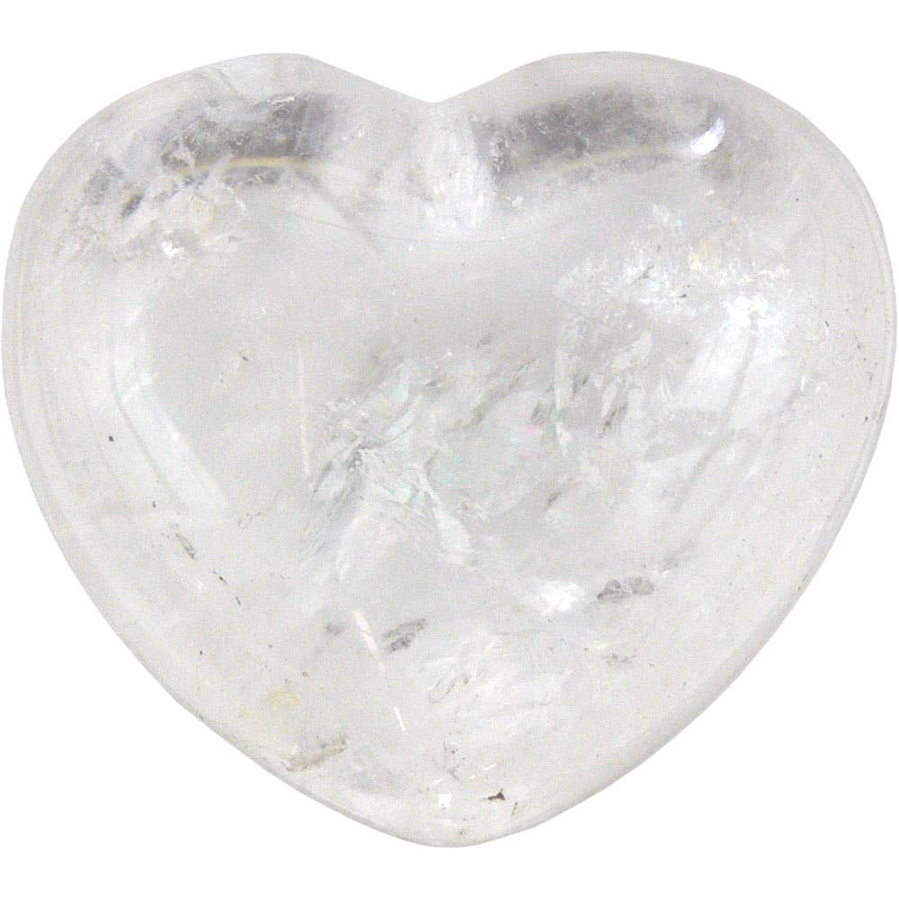 Puffed Gemstone Heart - Clear Qtz (Each)