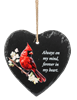 Cardinal Heart Ornament with Memorial Text