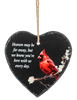 Cardinal Heart Ornament with Memorial Text