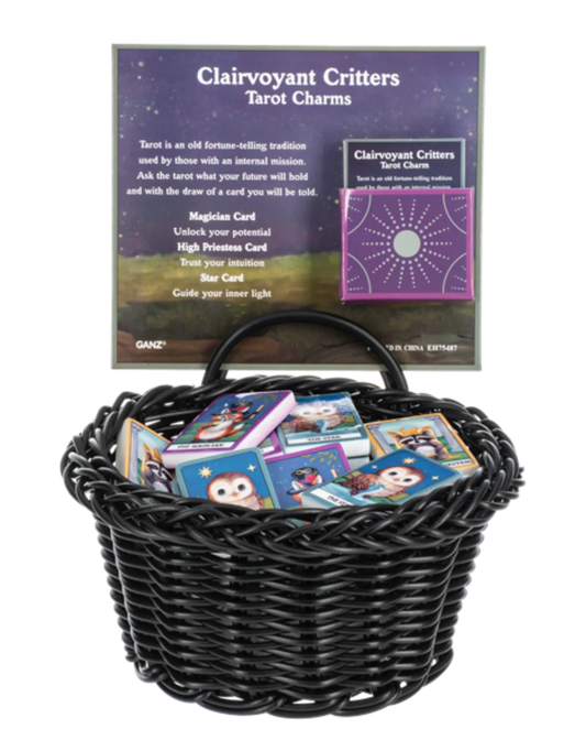 Clairvoyant Critters Tarot Charms in a Basket