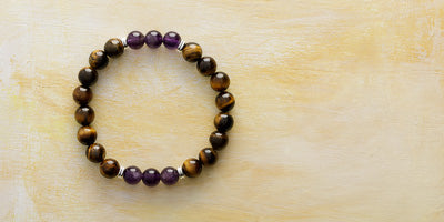 8MM TIGER EYE - AMETHYST